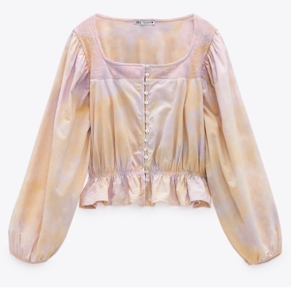 Zara Tops - Zara pastel multi color button front blouse